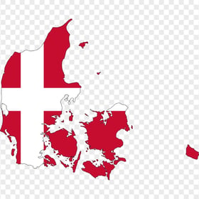 Denmark Vector Map With Flag FREE PNG