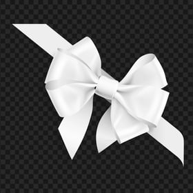 HD White Corner Ribbon Bow Transparent PNG