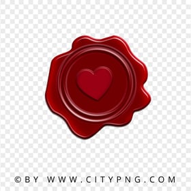 Heart Love Red Seal Wax Stamp PNG Image