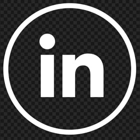 HD White Round Outline Linkedin IN Icon Symbol PNG