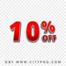 10 Percent OFF Discount 3D Red Text Sign Logo HD PNG
