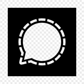 Black Signal Messenger Square Outline App Logo Icon PNG