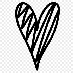 HD Black Sketch Heart Clipart PNG