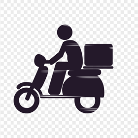 HD Motorcycle Food Delivery Man Silhouette Icon PNG