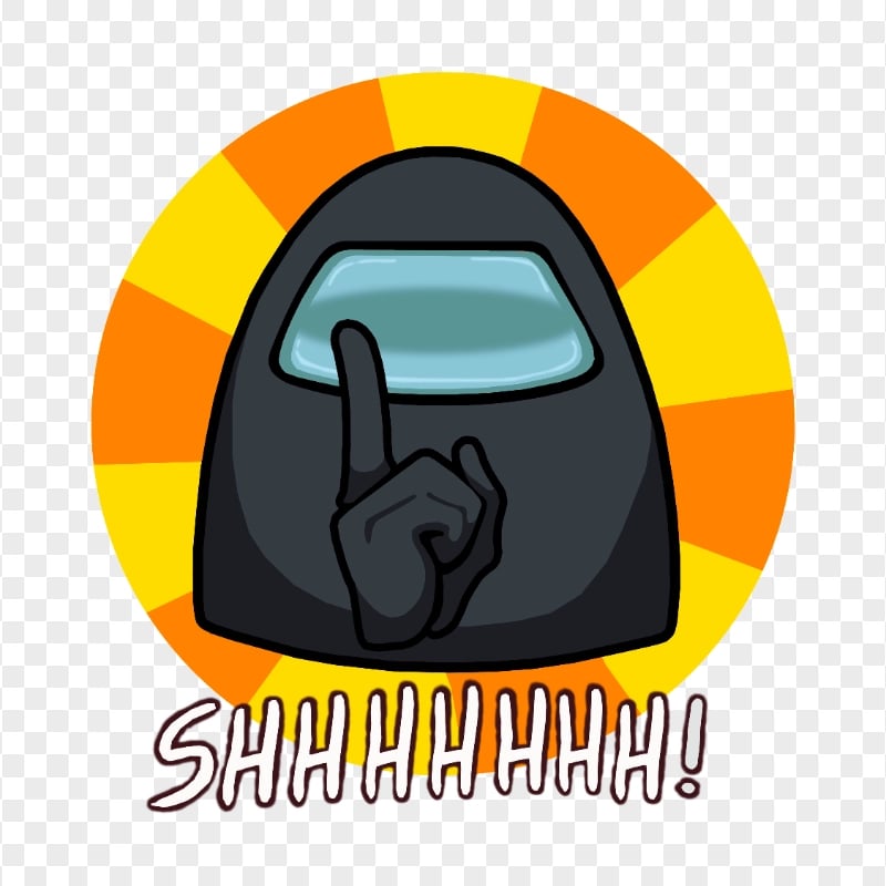 HD Black Among Us Crewmate Shhh Logo PNG Citypng