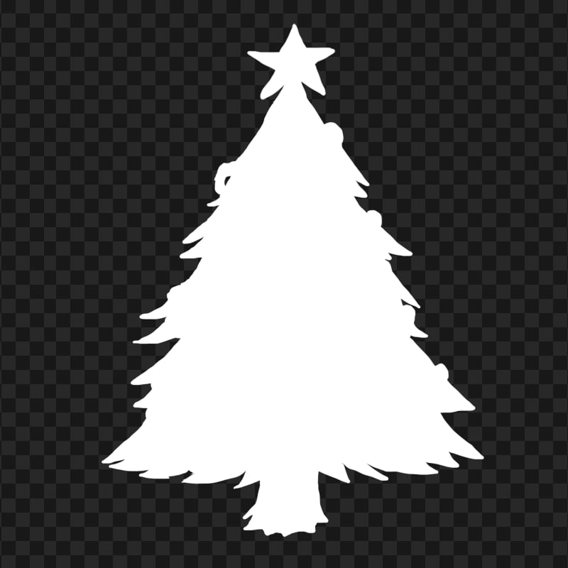 HD White Christmas Tree Clipart Silhouette PNG
