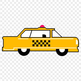 Yellow American Taxi Cab Checker Icon PNG