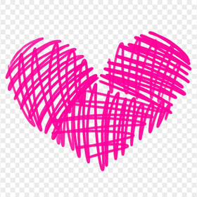 HD Pink Lines Sketch Heart Love Valentines PNG
