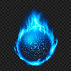 Blue Fireball Effect Transparent Background