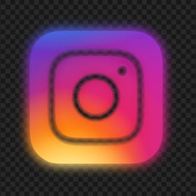 HD Beautiful Aesthetic Neon Instagram Logo Icon PNG