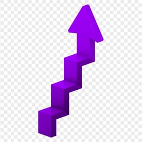 HD Purple 3D Up Stairs Arrow Transparent PNG