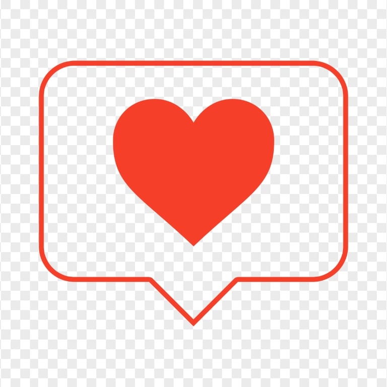 HD Red Outline Heart Icon Notification Instagram PNG