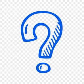 Blue Drawing Question Mark Icon PNG