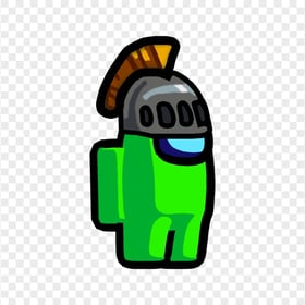 HD Among Us Crewmate Lime Character With Knight Helmet PNG