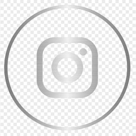 HD Metal Silver Outline Round Instagram Logo Icon PNG