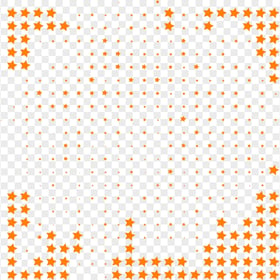 Orange Polka Halftone Dots Stars Transparent Background