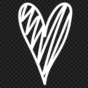 HD White Sketch Heart Clipart PNG