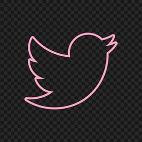 HD Light Pink Outline Twitter Bird Logo Icon PNG