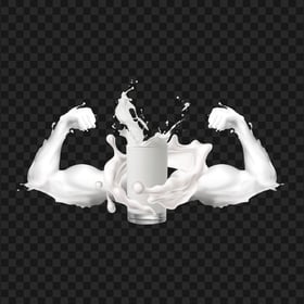 Milk Strong Arms Glass Cup Splash HD PNG
