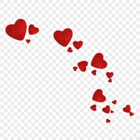 Valentine Love Floating Red Hearts PNG