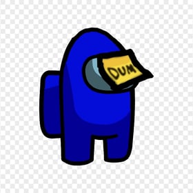 HD Blue Among Us Crewmate Character With Dum Sticky Note Hat PNG