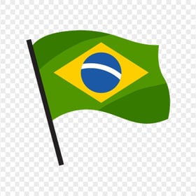 Flat Brazil Flagpole Icon PNG
