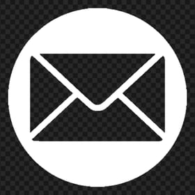 HD Letter Email Round White Icon PNG