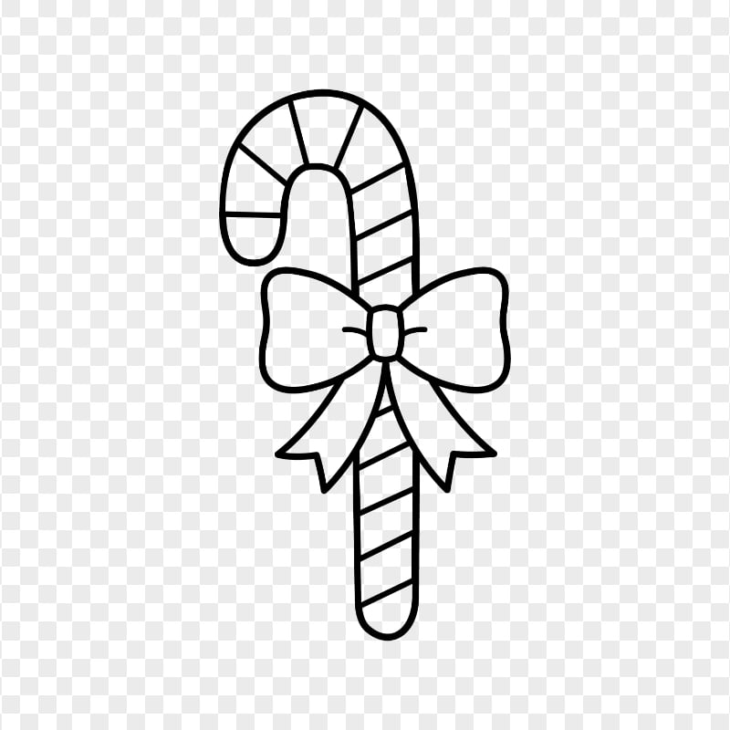 Outline Christmas Candy Cane PNG  Citypng