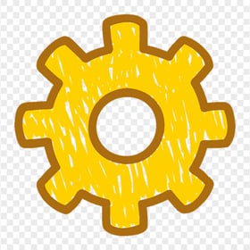 Cartoon Gear Settings Options Yellow Icon