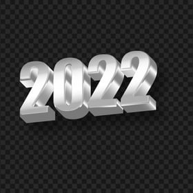 Silver 2022 3D Text HD PNG