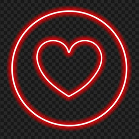 HD Red Neon Heart Icon PNG