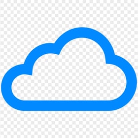 Blue Outline Cloud Silhouette Icon PNG