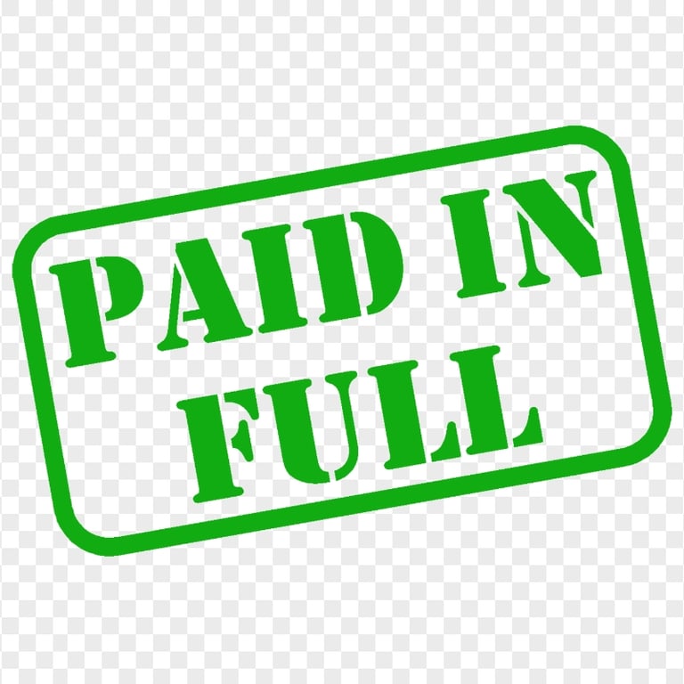 Paid In Full Green Stamp Sign Transparent PNG | Citypng