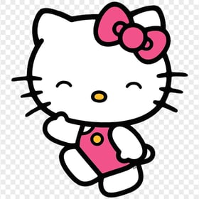 Playful Hello Kitty Sanrio Character Transparent PNG