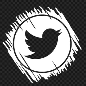 HD White Scribble Twitter Icon PNG