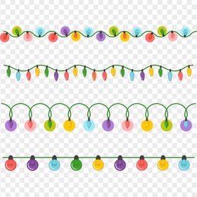 HD Vector Cartoon Christmas Holiday Light Strings PNG