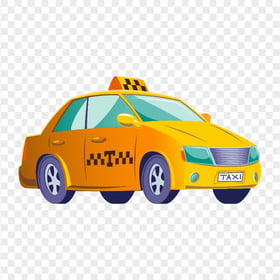 Illustration Cartoon Side View Taxi Car Cab HD PNG