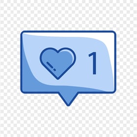 Social Media One Like Notification Blue Icon