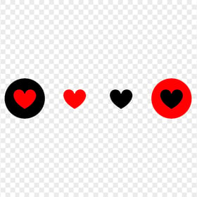 HD Black & Red Heart Icons PNG