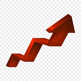 HD 3D Red Increase Development  Growth Arrow Up Right PNG