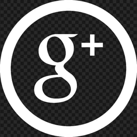 Round White Outline Google G Plus Icon
