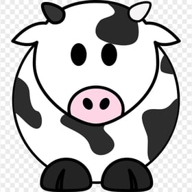 HD Moo Cow Cattle Black & White Cartoon Clipart PNG
