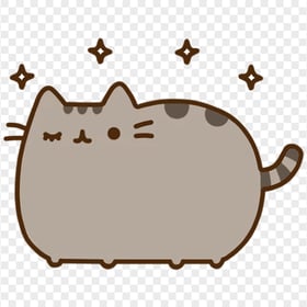 Cute Pusheen Cat with Sparkles Transparent PNG