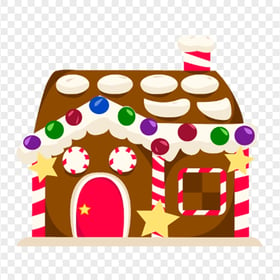 Cartoon Vector Gingerbread House PNG Image