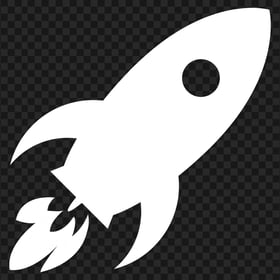 Rocket White Silhouette Icon FREE PNG