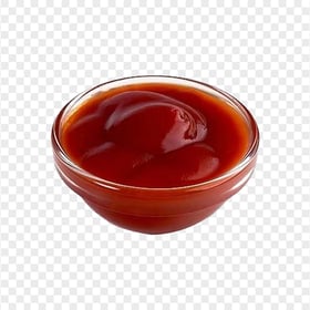 Glass Bowl of ketchup Sauce Transparent Background