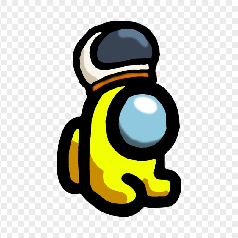 HD Yellow Among Us Mini Crewmate Character Baby Astronaut Helmet PNG
