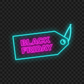 HD Beautiful Black Friday Tag Pink & Blue Neon PNG