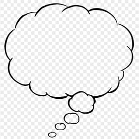 HD Black Comic Speech Thinking Cloud Balloon PNG