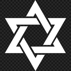 White Star of David Jewish Symbol PNG